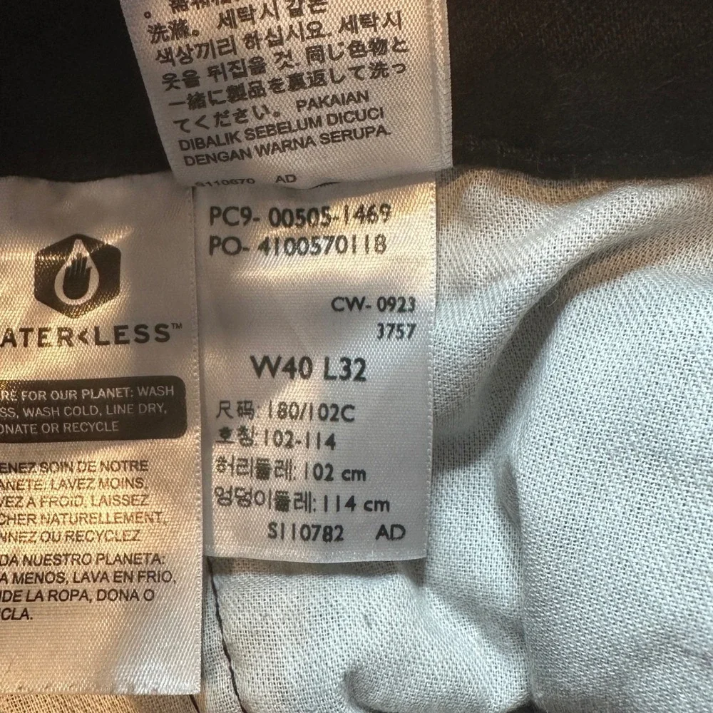 Levi's 505 Jeans Mens 40x32 Black Regular Fit Straight Leg Stretch WaterLess